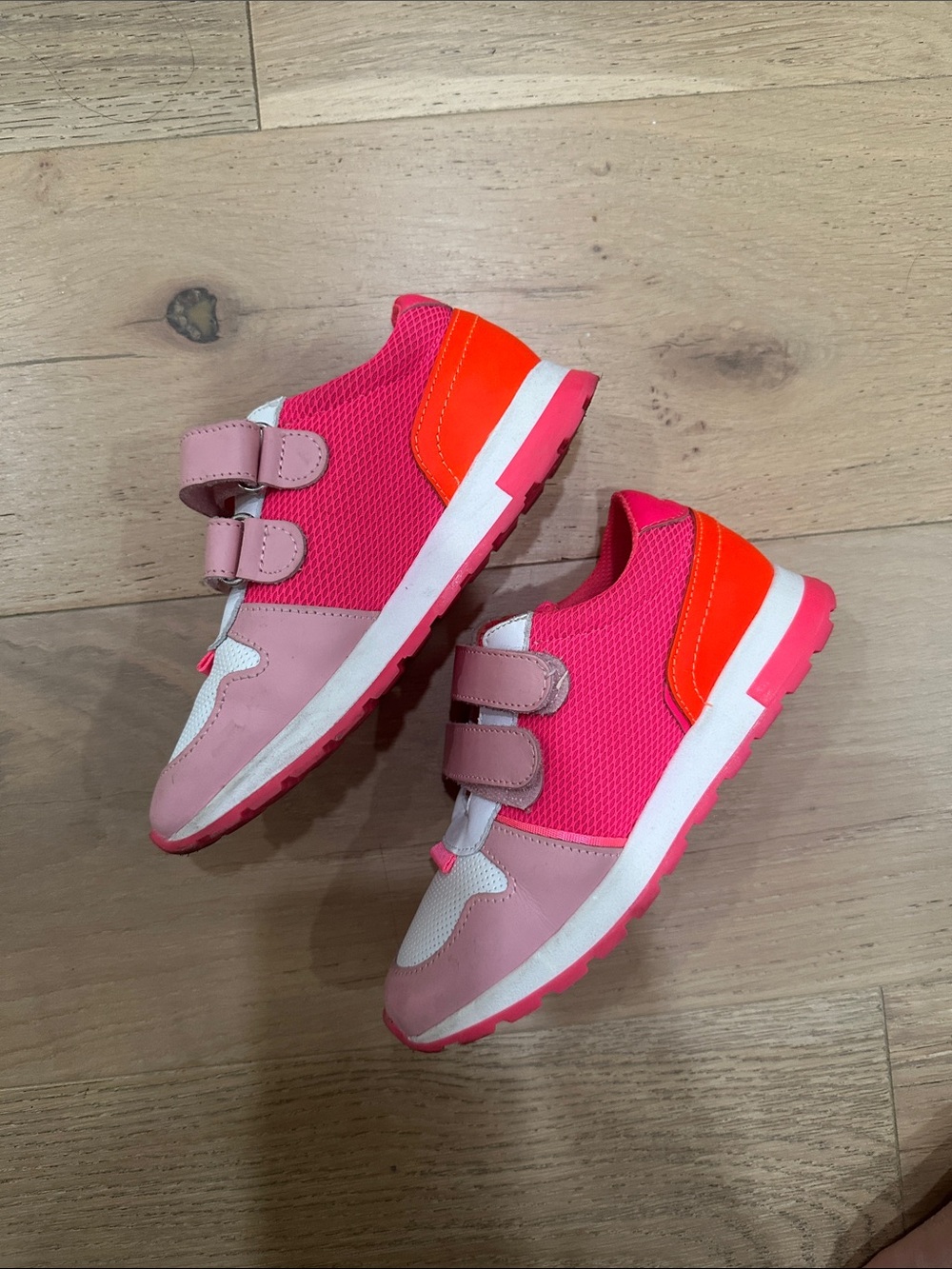 Jacadi Pink & Hot Pink Sneakers with Orange Accent